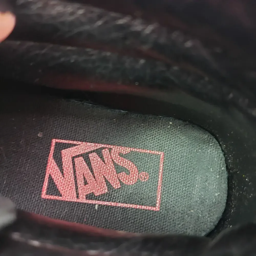 Vans Sk8 Hi Flame Womens Size 5 Mens Sz 3.5 Black Suede Sneaker Shoes